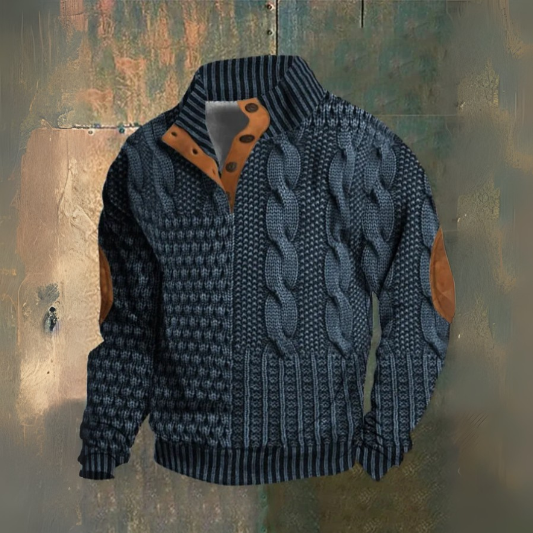 Rocco™ | Maglia Stampata Effetto Maglia con Dettagli a Contrasto