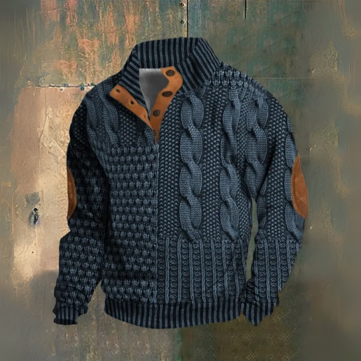 Rocco™ | Maglia Stampata Effetto Maglia con Dettagli a Contrasto