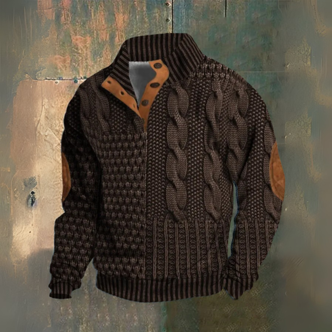 Rocco™ | Maglia Stampata Effetto Maglia con Dettagli a Contrasto