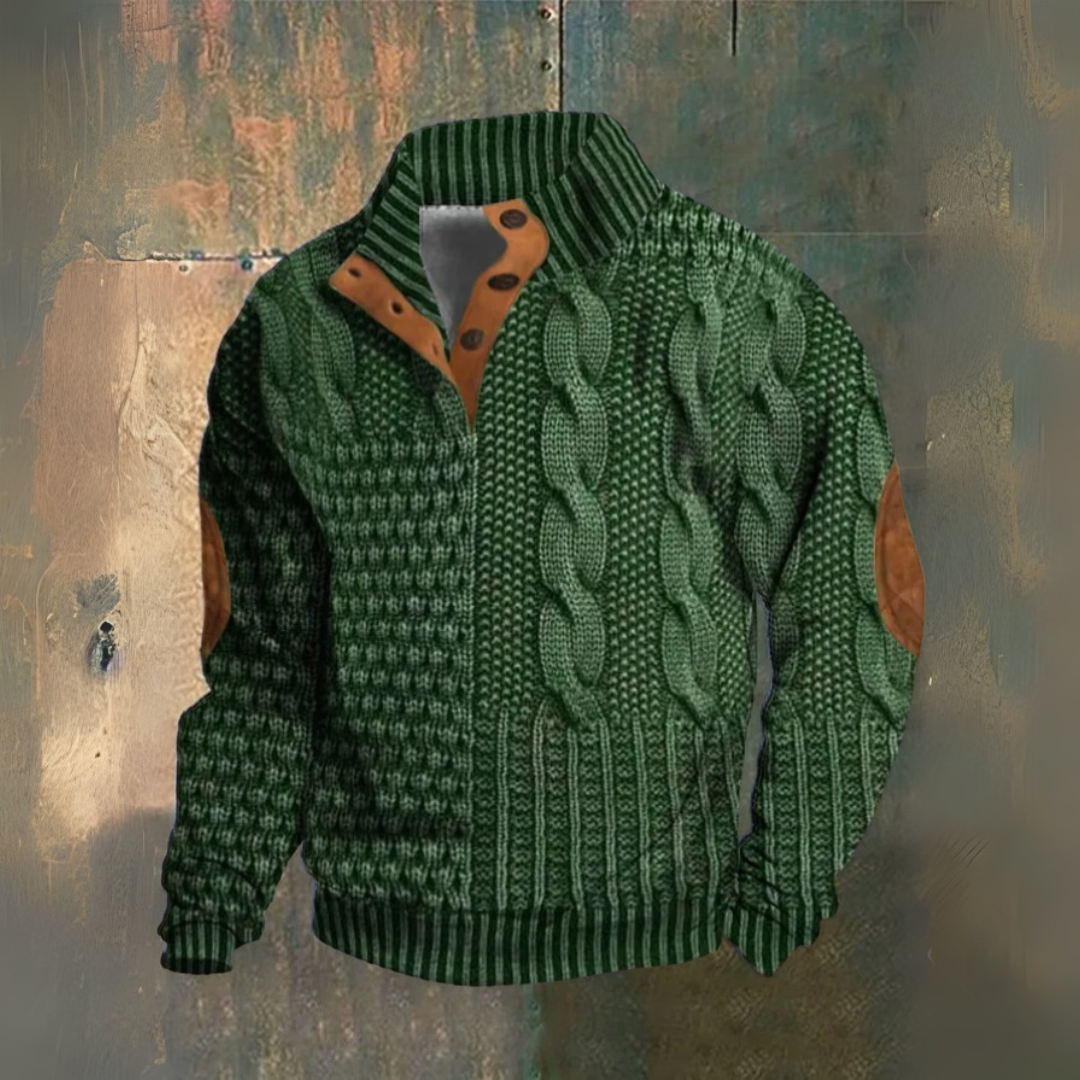 Rocco™ | Maglia Stampata Effetto Maglia con Dettagli a Contrasto