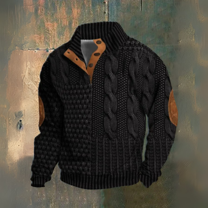 Rocco™ | Maglia Stampata Effetto Maglia con Dettagli a Contrasto