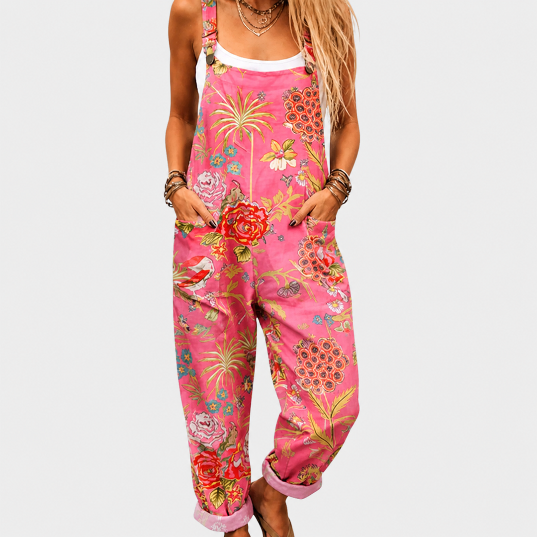 Katia™ | Tuta Stampata Floreale Rosa