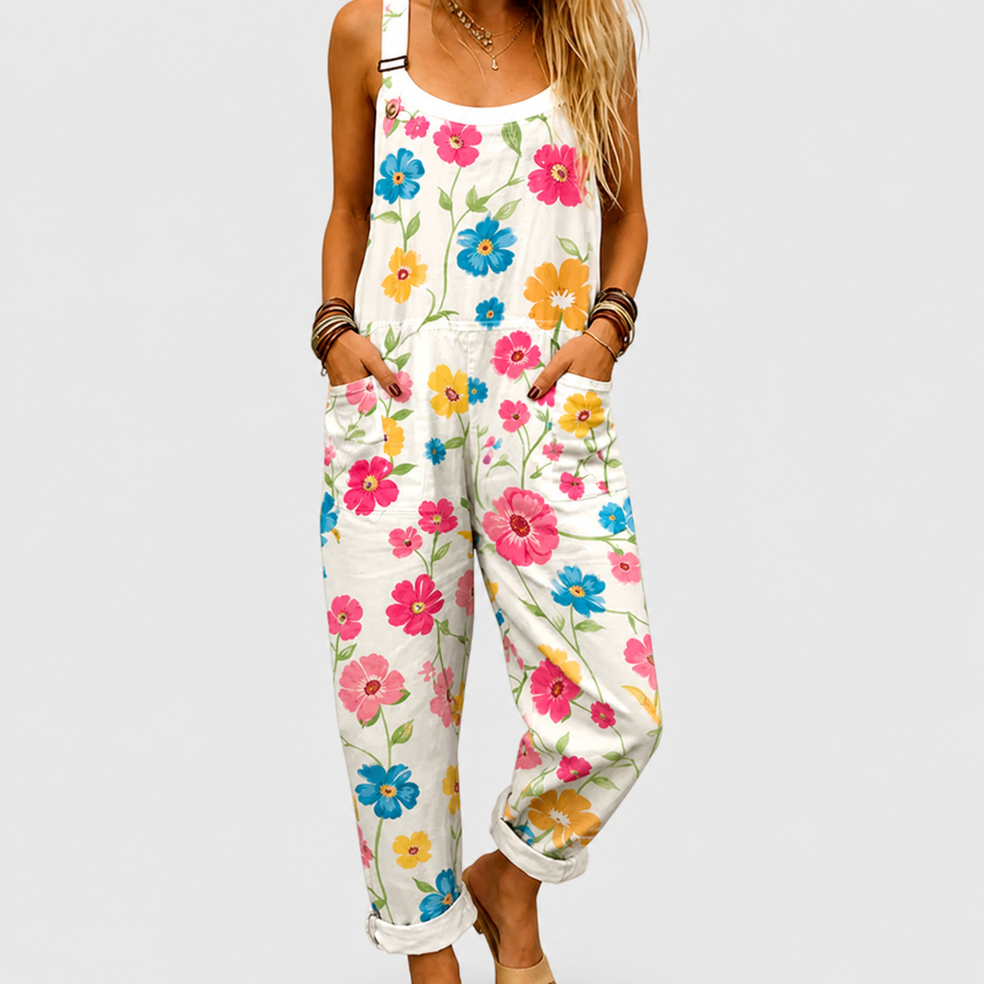 Noemi™ | Tuta Stampata a Fiori Rosa
