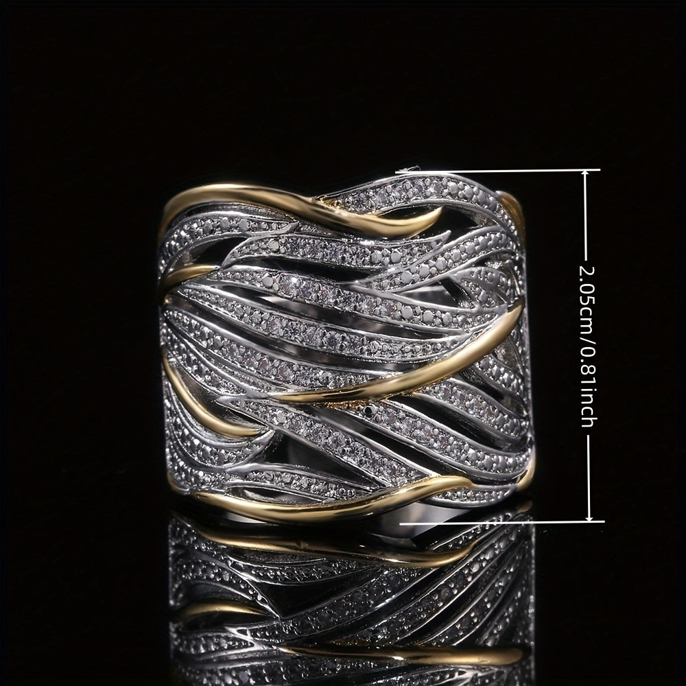 ELENA | Anello Elegante a Strati con Design Intrecciato