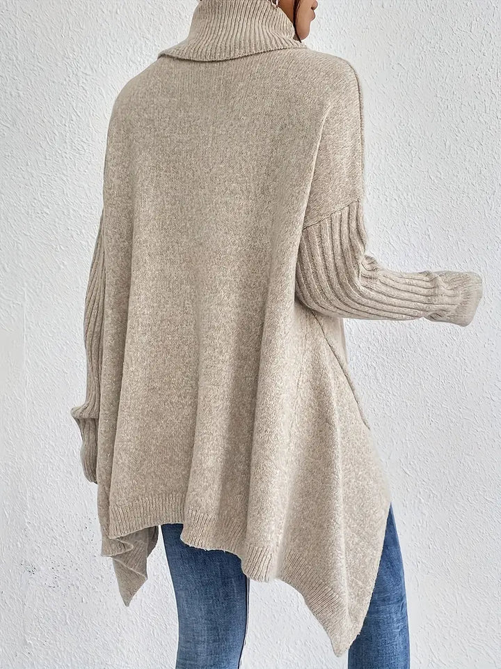 Bridgette | Maglione lungo comodo da donna con colletto alto