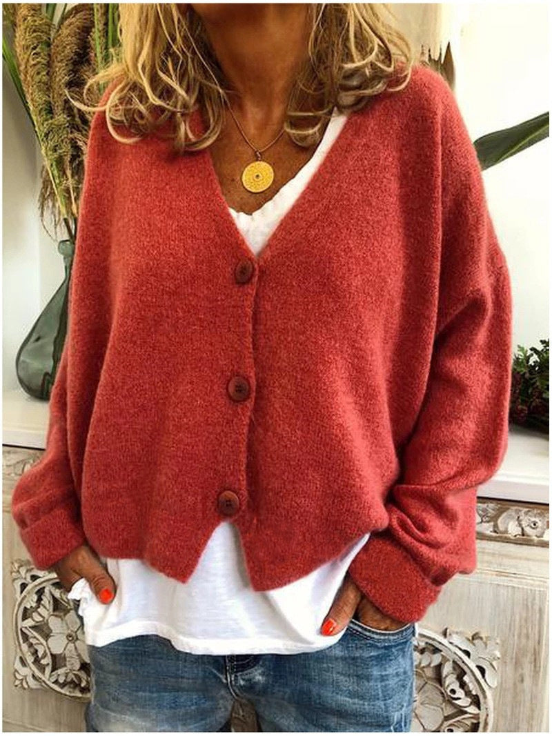 Elegante cardigan lavorato a maglia da donna