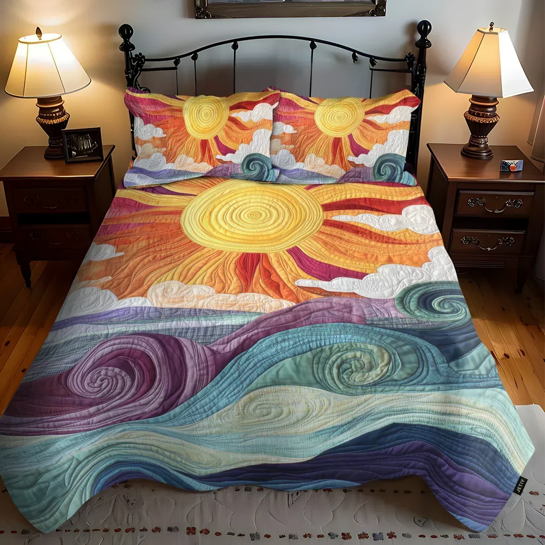 Completo letto trapuntato a 3 pezzi - Incanto Solare