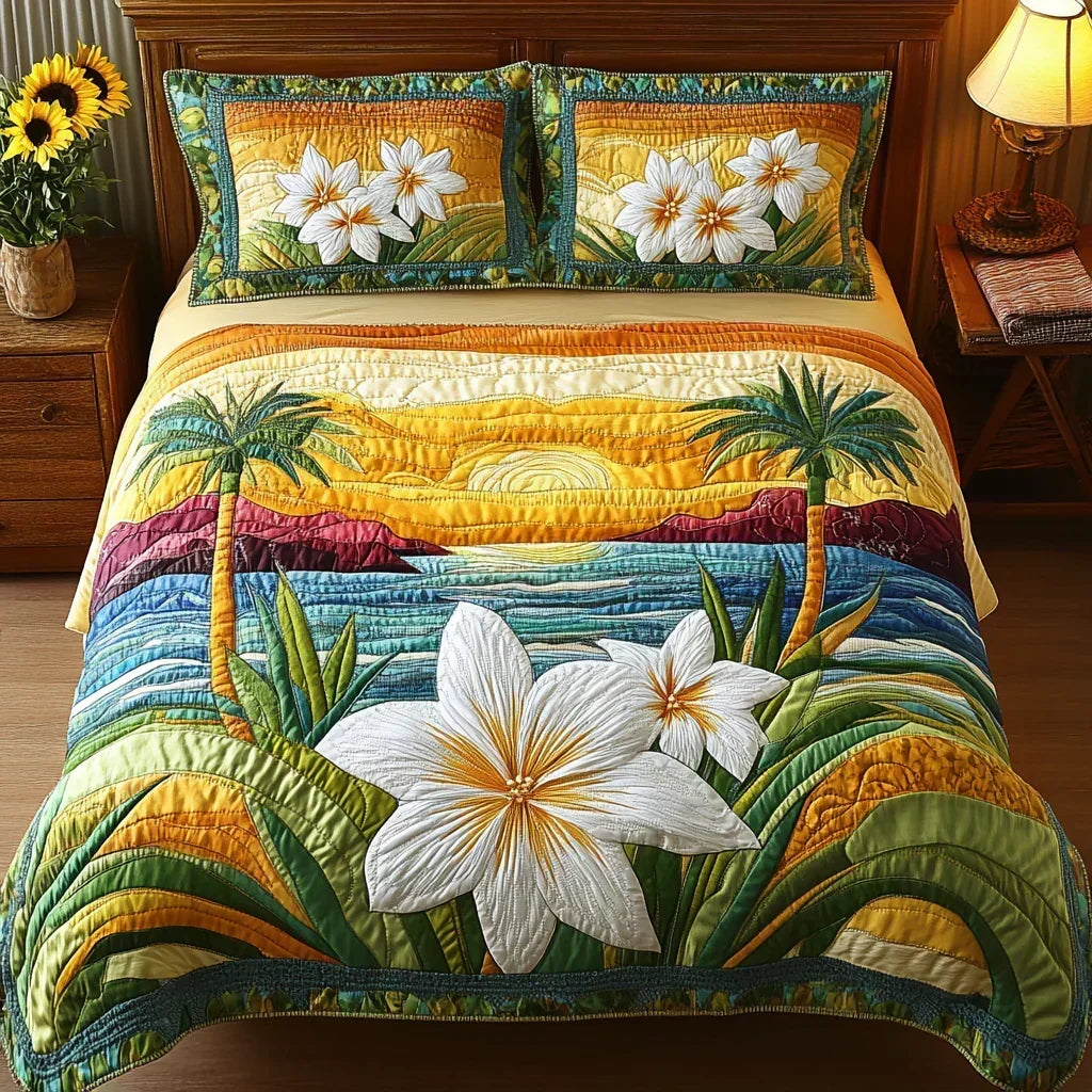 Completo letto trapuntato a 3 pezzi - Spirito Aloha