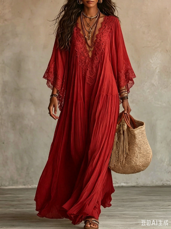 ABITO MAXI CON PIZZO PER DONNE