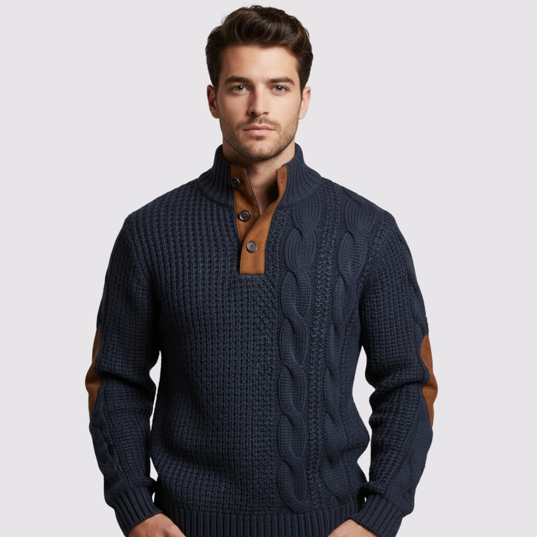 Rocco™ | Maglia Stampata Effetto Maglia con Dettagli a Contrasto