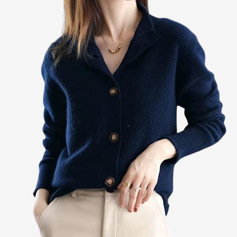 Cardigan da donna oversize a coste con maniche lunghe