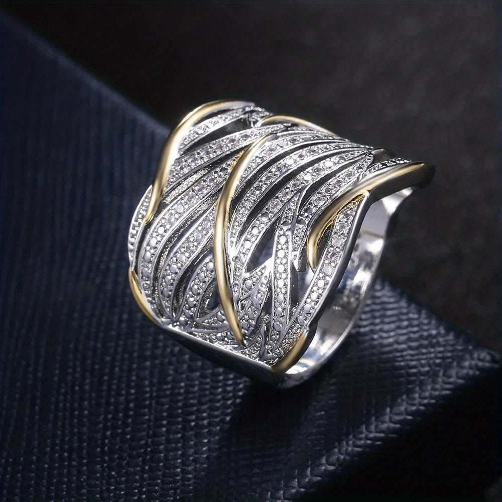 ELENA | Anello Elegante a Strati con Design Intrecciato