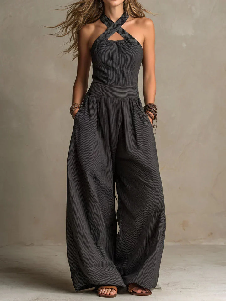 Denise | Tuta Lunga Fluida con Scollo Halter