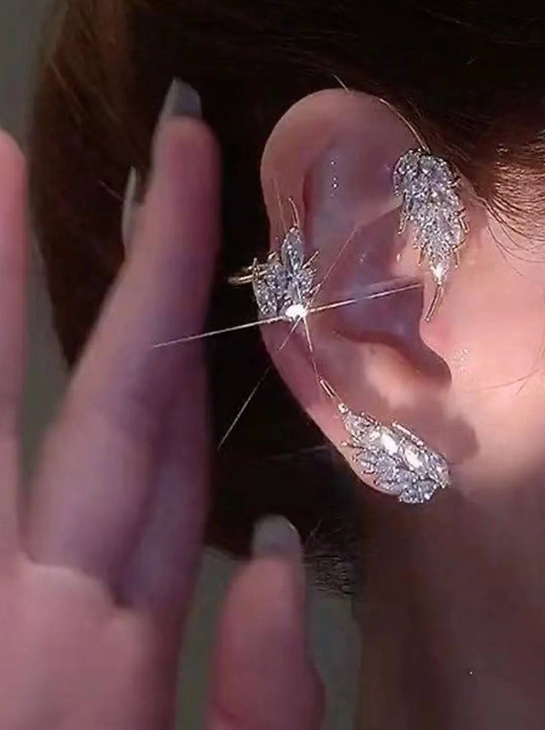 Ear Cuff a Foglia Elisia – Coppia
